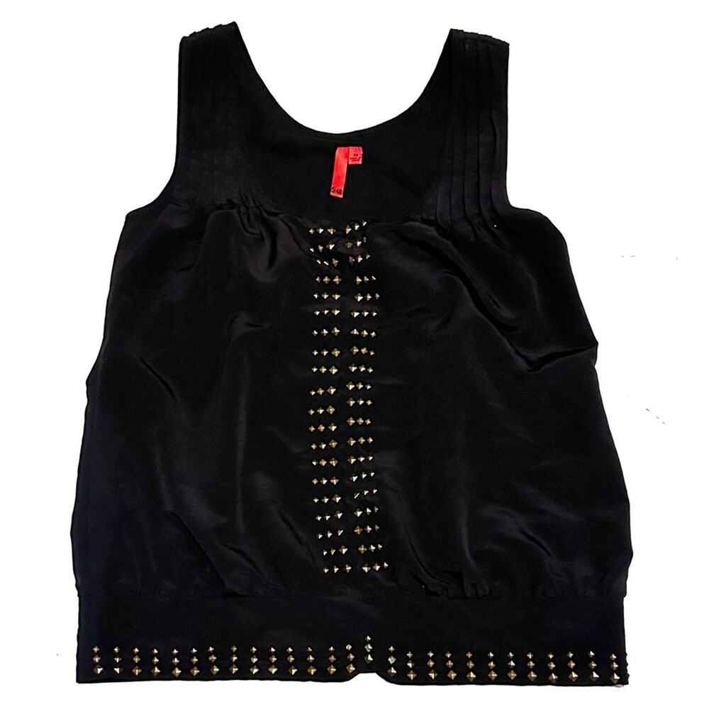 5|48 Black Studded Bloused Tank Top Women's X-Small XS